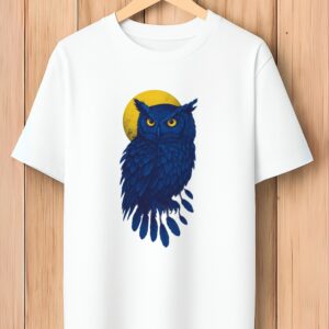 Blue Owl Under Full Moon Tee
